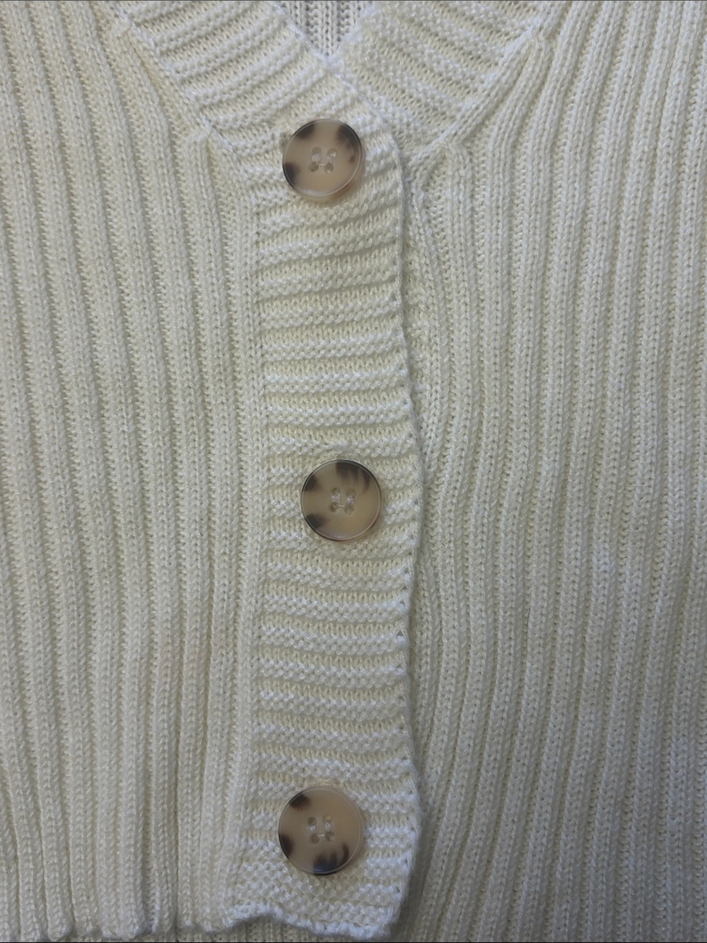 No Comment Cream Ribbed Button-Front Sweater Vest - Picture 2 of 3
